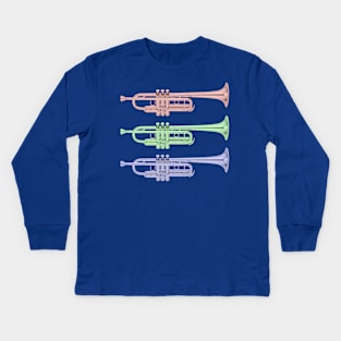 RGB Color Half-tone Trumpets Kids Long Sleeve T-Shirt